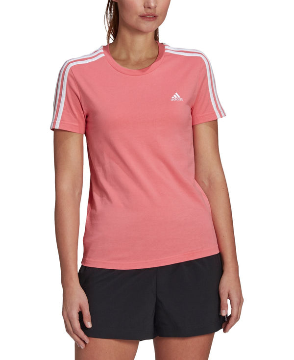 adidas Womens Essentials Cotton 3 Stripe T-Shirt