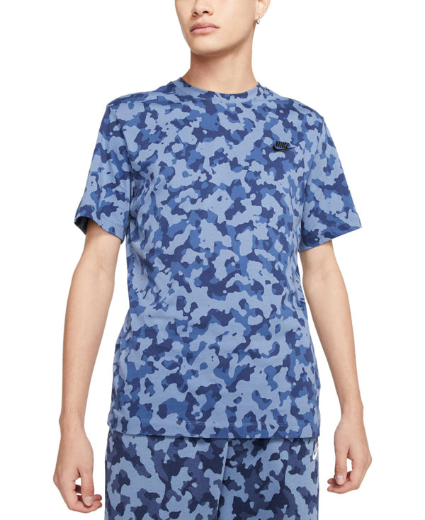 Nike Mens Camo Logo T-Shirt,Ocean Fog,X-Large