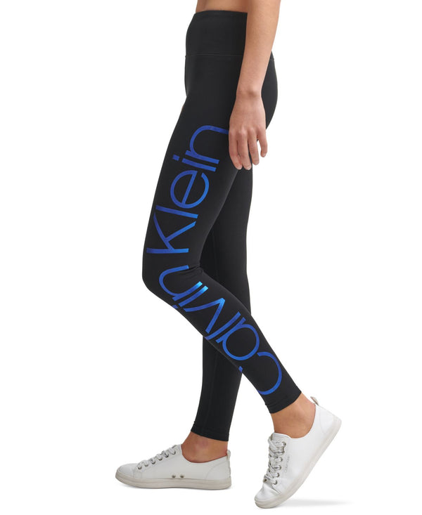 Calvin Klein Womens Jumbo-Logo High-Waist 7/8 Length Leggings