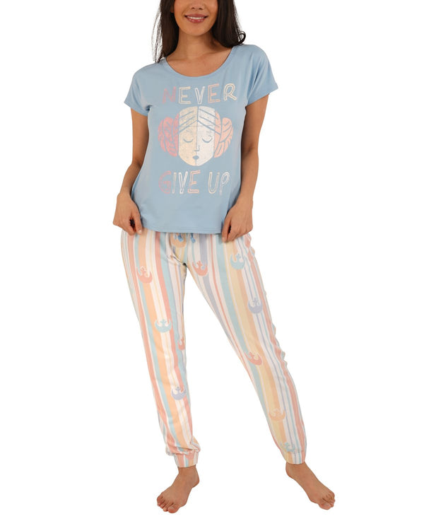 Munki Munki Womens Star Wars Rebel Pajama Set,Blue,Medium
