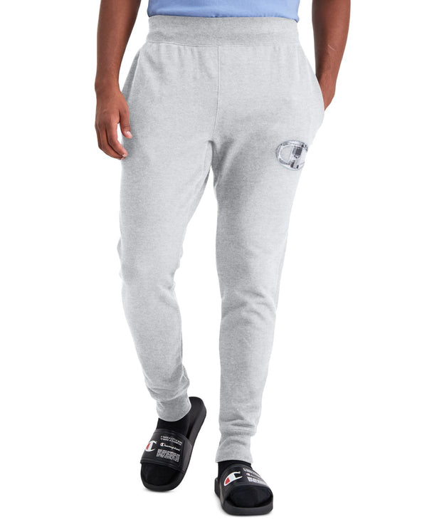 Champion Mens Loose-Fit Logo Applique Joggers,Oxford Gray,X-Large