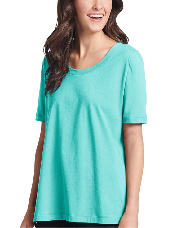 Jockey Womens Everyday Essentials Cotton Short Sleeve Sleep T-Shirt,Turquoise,Large