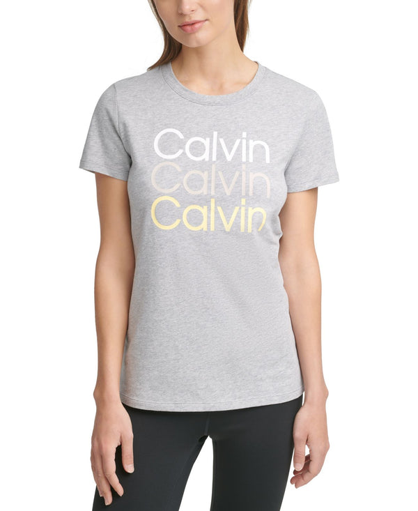 Calvin Klein Womens Performance Triple Logo T-Shirt
