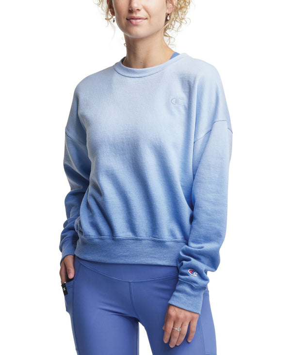 Champion Womens Plus Size Ombre Fleece Sweatshirt,Deep Forte Blue Ombre,4X