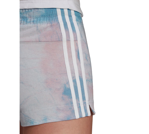 adidas Womens Tie-Dyed Shorts,Clear Pink/Hazy Blue,Large