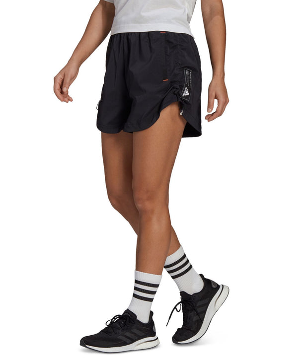 adidas Womens PrimeBlue Bungee-Hem Shorts