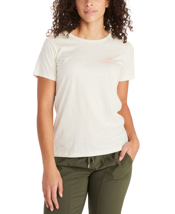 Marmot Womens Arrow Logo-Print T-Shirt,Turtledove Heather,Medium