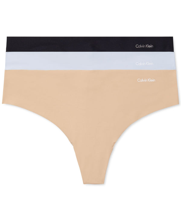Calvin Klein Womens Invisibles 3-Pack Thong Underwear