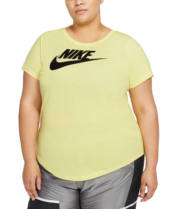 Nike Womens Sportswear Cotton Logo T-Shirt,Lt Zitron,3X
