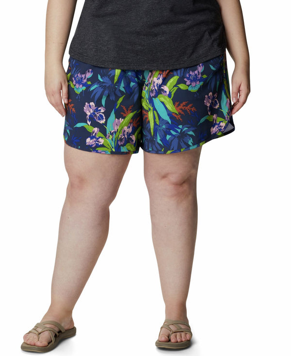 Columbia Womens Plus Size Bogata Bay Printed Stretch Shorts