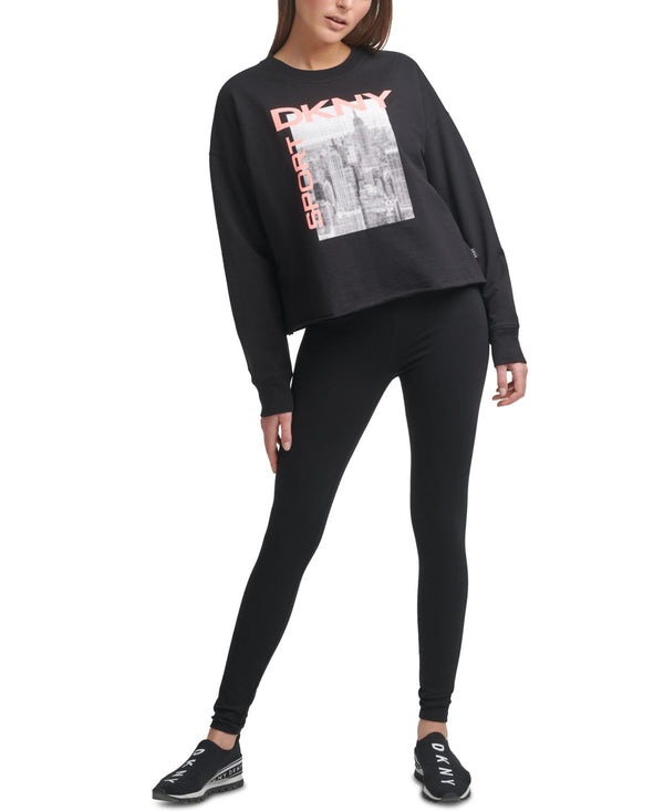 DKNY Womens City Skyline Graphic Sweatshirt,Large