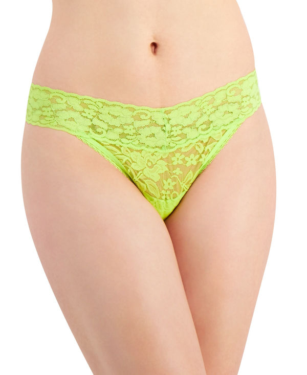 INC International Concepts Womens Lace Thong Underwear,Lime Punch,Large