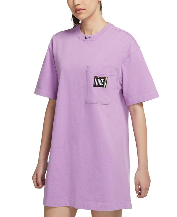 Nike Womens Washed Cotton Dress,Fuchsia Glowblack,1X