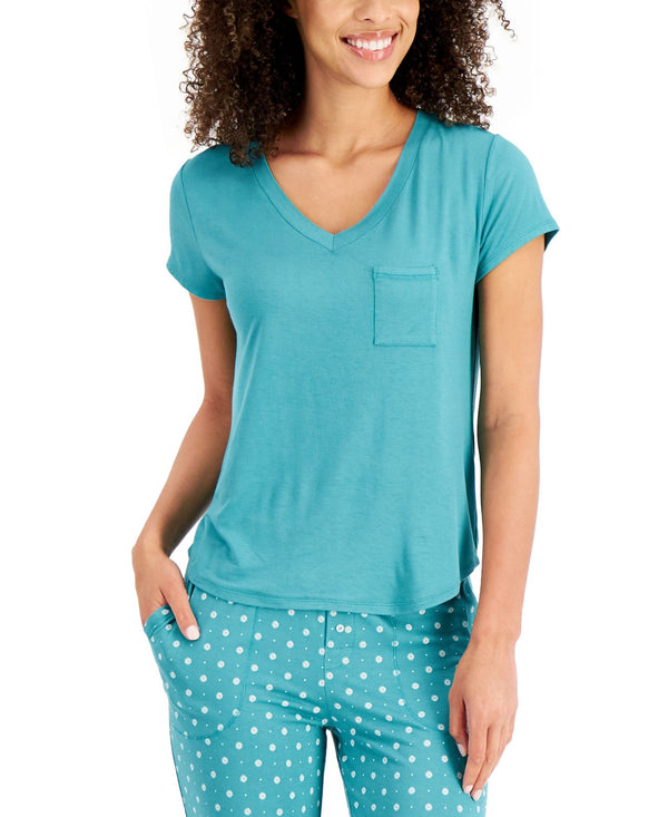 Alfani Womens Ultra-Soft Knit Pajama Top,Large