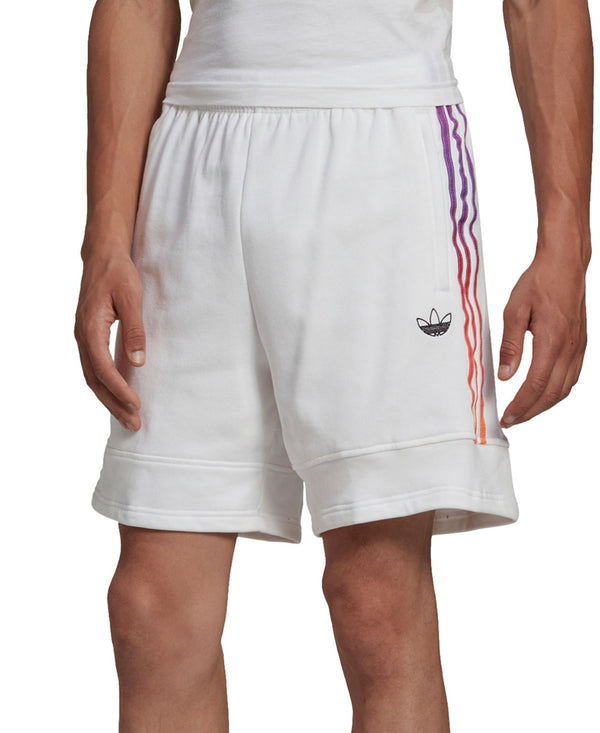 adidas Original Mens Ombre Stripe Foundation Sport Sweat Shorts,White Multi,Medium