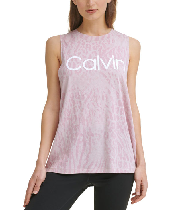 Calvin Klein Womens Performance Printed Sleeveless Top