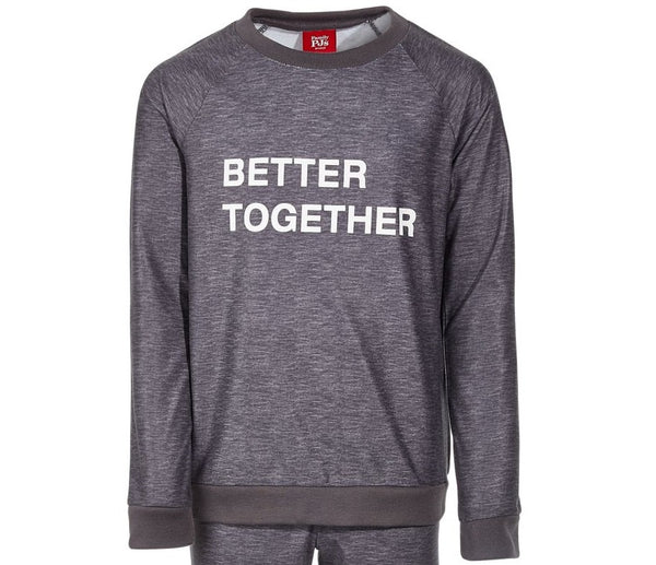 Family Pajamas Little & Big Kids Matching 1 Pieces Better Together Pajama Top,Charcoal Heather,4-5