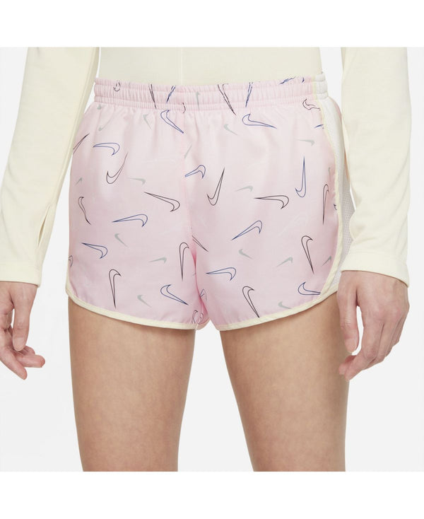 Nike Big Girls Dri-fit Tempo Printed Running Shorts,Pink Foam/White/Cashmere,Medium