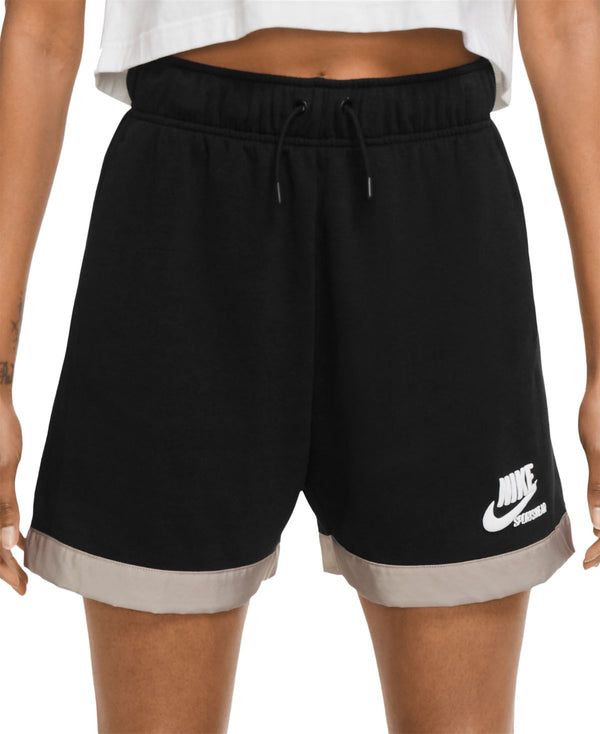 Nike Womens Sportswear Heritage Drawstring Shorts Deep Black X-Small