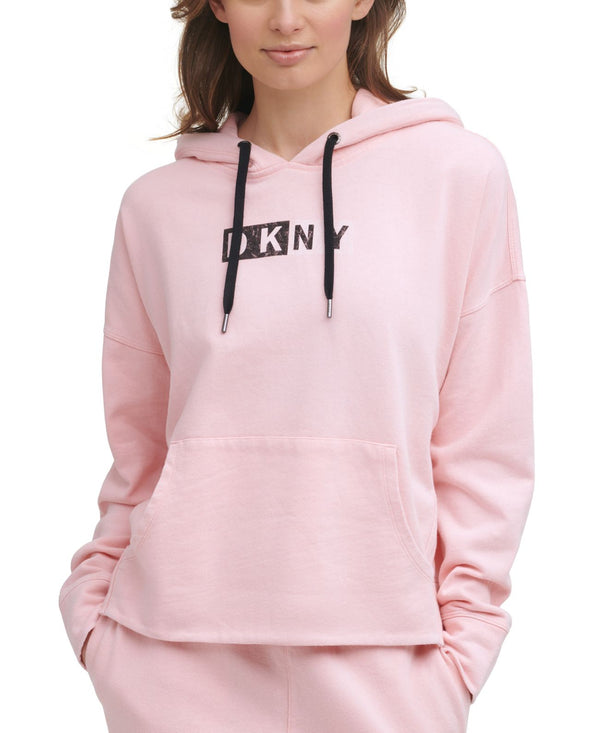 DKNY Womens Cotton Logo Graphic Hoodie