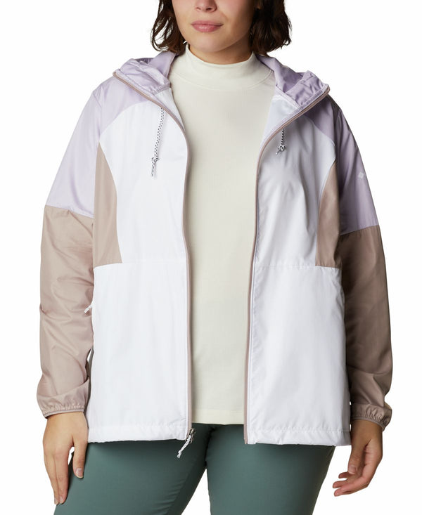 Columbia Womens Plus Size Active Side Hill Colorblock Windbreaker Jacket