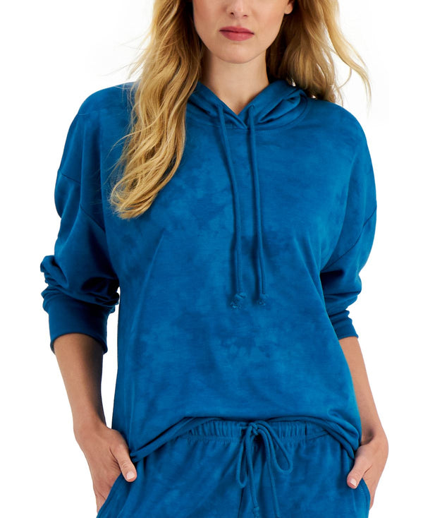 Jenni Womens On Repeat Hooded Pajama Top,Celestial,Large