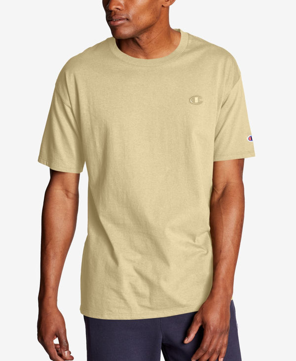 Champion Mens Cotton Jersey T-Shirt,Melted Yellow,Medium