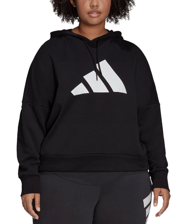 adidas Womens Plus Size Logo Hoodie Black 2X