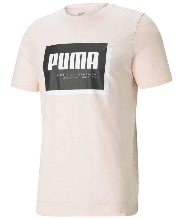 PUMA Mens Summer Court Pink Lightweight Logo Graphic Short Sleeve Classic Fit T-Shirt Pink X-Large