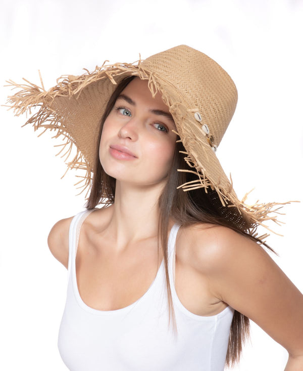 allbrand365 designer INC International Concepts Womens Oversized Fedora Top Frayed Floppy Hat,One Size
