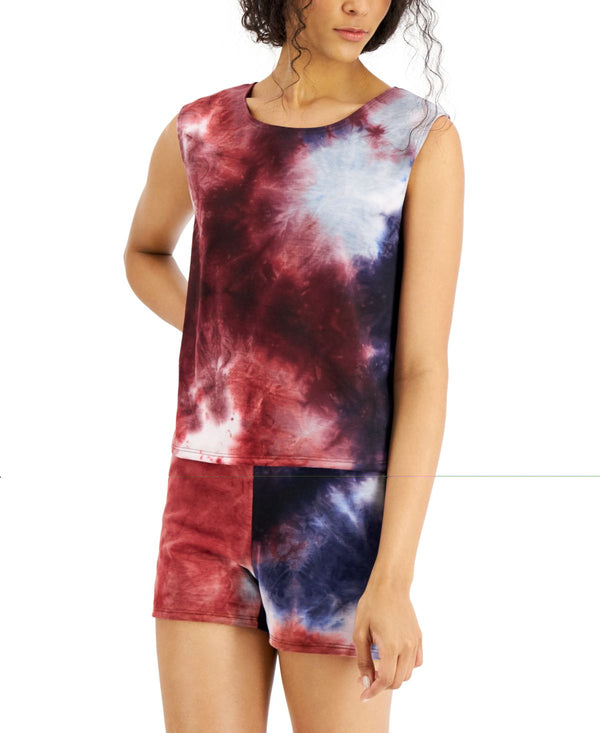 Jenni Womens Printed Tie-Dyed Tank Top & Shorts Sleep Set,XX-Large
