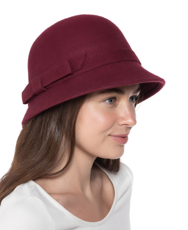 allbrand365 designer INC International Concepts Womens Wool Bow Cloche Hat,One Size
