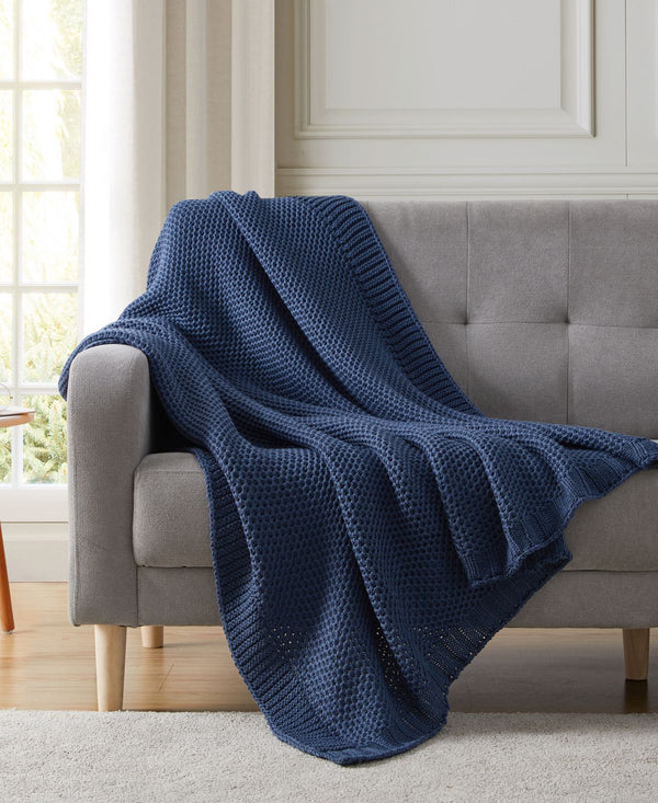 Kindred Home Honeycomb Knitted Throw, 50 x 60 Inches