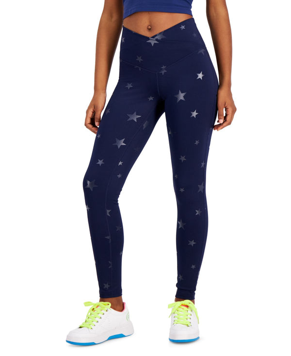 Jenni by Jennifer Moore Womens On Repeat Crossover Full Length Legging,Spaced Star,XX-Large