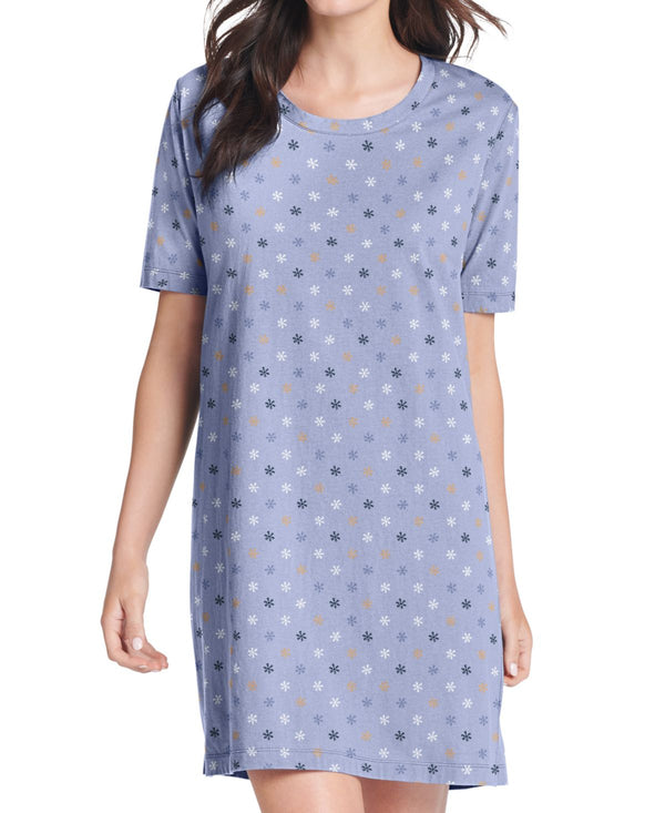 Jockey Womens Everyday Essentials Cotton Short Sleeve Sleepshirt Nightgown Flurry Multi Large