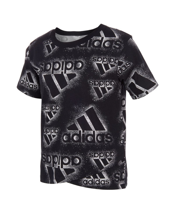 adidas Big Girls Logo Read Crossover Short Sleeve T-Shirt,Medium