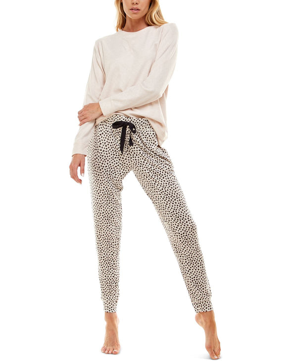 Roudelain Womens Whisper Luxe Waffled Pajama Set,Crystal Gray Sd,Large