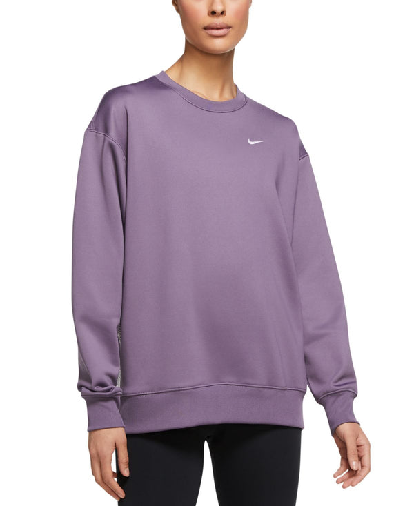 Nike Womens Therma-fit Fleece Training Top,Violet,Medium