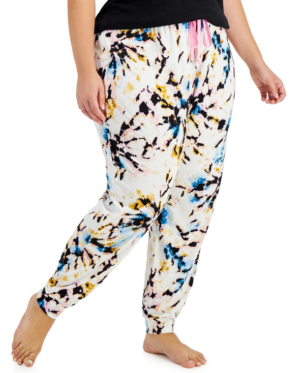 Jenni Womens Printed Jogger Pajama Pants,Multi Tiedye,2X