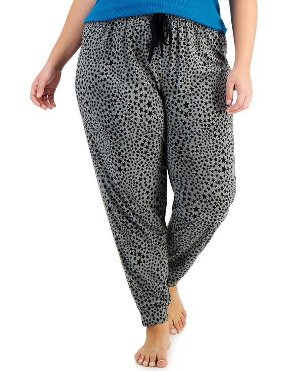 Jenni Womens Plus Size Printed Jogger Pajama Pants,3X
