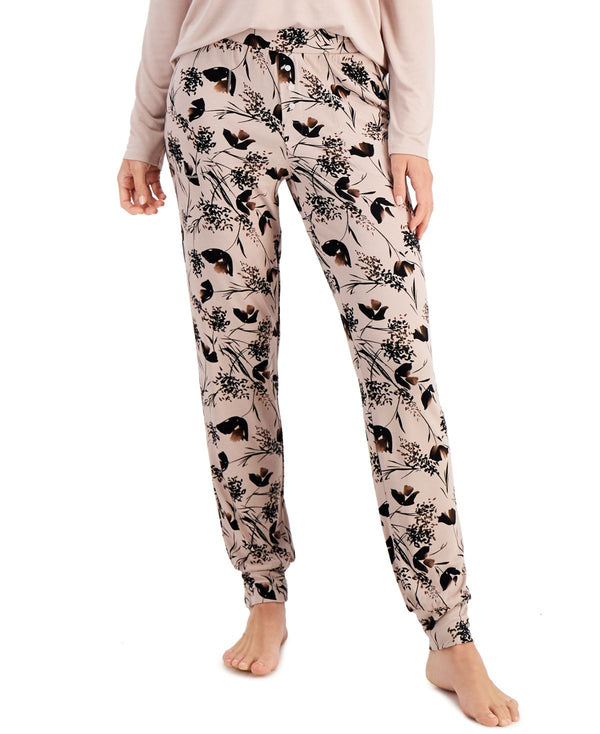 Alfani Womens Essentials Ultra Soft Knit Jogger Pajama Pants,Wispy Floral,Large