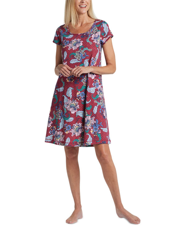 Miss Elaine Womens Printed Nightgown Multi Floral 3X