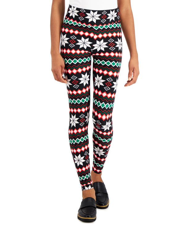 Planet Gold Juniors Holiday Printed Leggings,X-Small