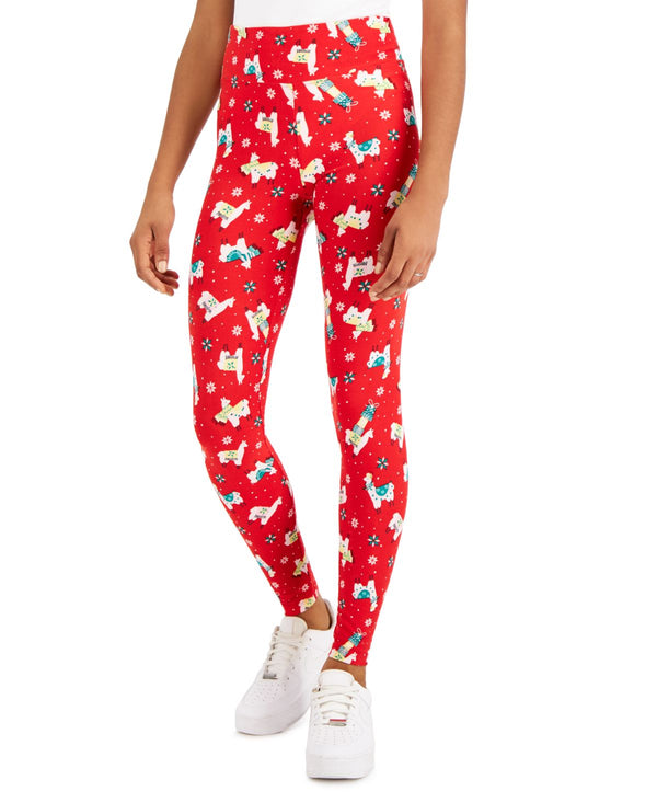 Planet Gold Juniors Holiday Printed Leggings,X-Small