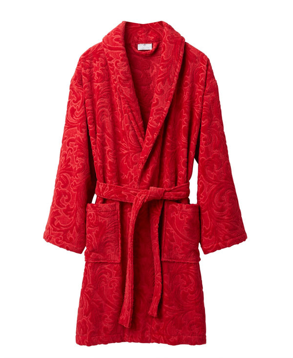 Hotel Collection Classic Textured Scroll Bedding Robe, Large/X-Large,Cut Ruby,Large/X-Large