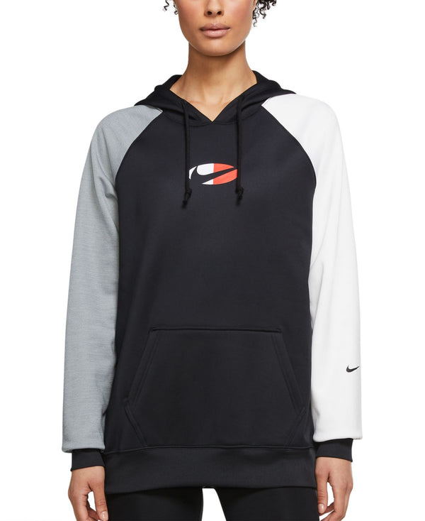 Nike Womens Therma fit Plus Size Fleece Color Block Training Hoodie,1X