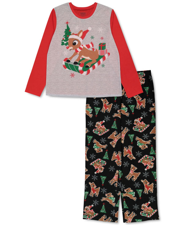 Briefly Stated Womens Matching Rudolph Family Pajama Set,Large