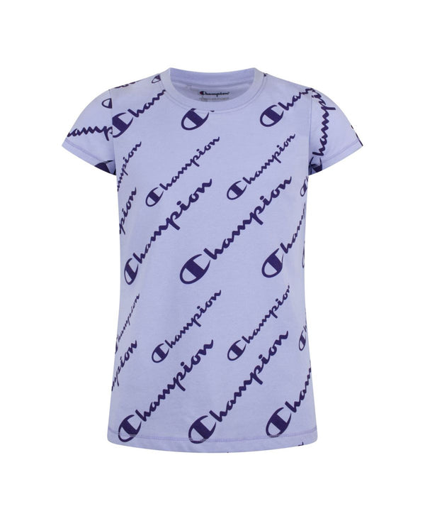 Champion Little Girls Script All Over Print T-shirt,4
