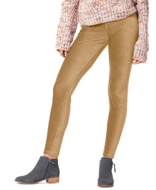 HUE Womens Stretch Fit Corduroy Pocket Fashion Leggings,Camel,X-Small