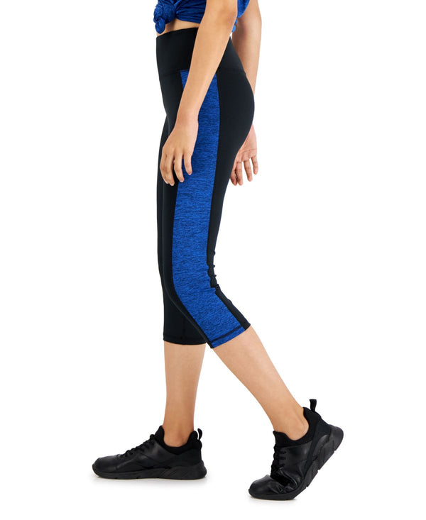 Ideology Womens Colorblocked Cropped Leggings,Noir Cos Cobalt,X-Small